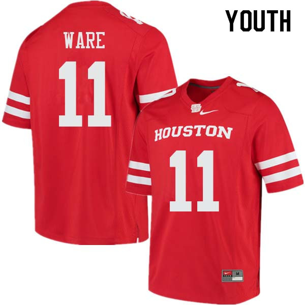 Youth #11 Andre Ware Houston Cougars College Football Jerseys Sale-Red - Click Image to Close